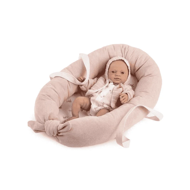 Muñeca Reborn de Silicona Violeta 32 cm con Capazo - Muñecas Antonio Juan