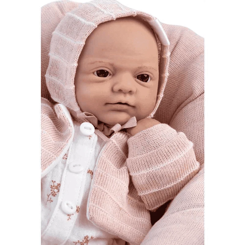 Muñeca Reborn de Silicona Violeta 32 cm con Capazo - Muñecas Antonio Juan