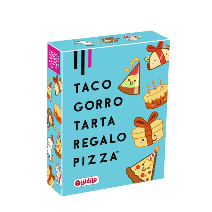 Taco, gorro, tarta, regalo, pizza · Ludilo