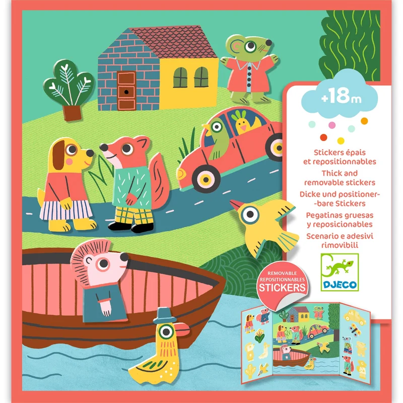 Pegatinas reposicionables Los Animales · Djeco