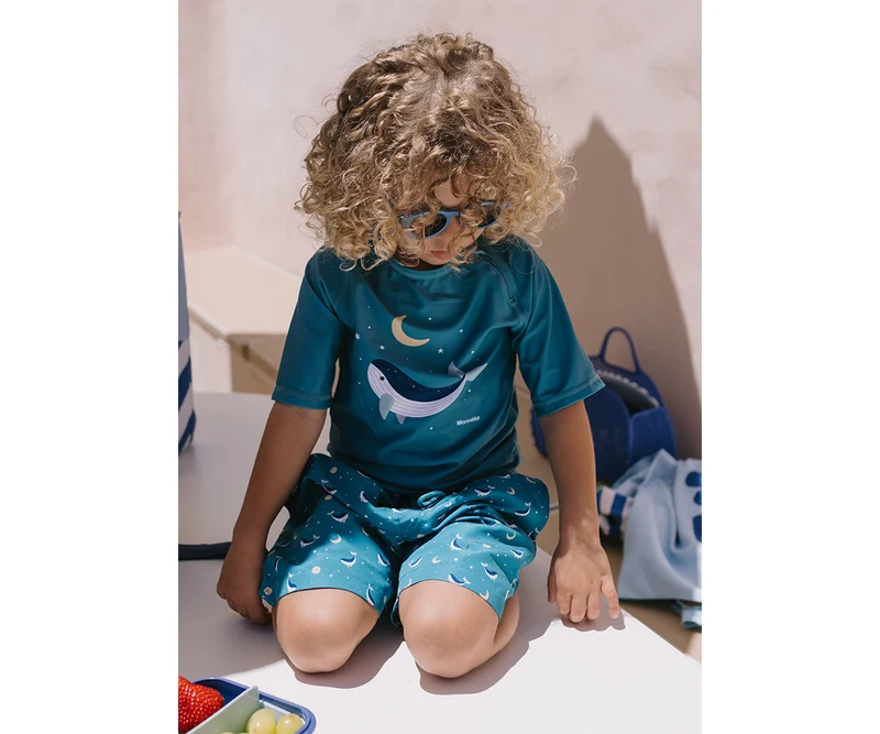 Camiseta Protección Solar Manga Corta · Whale Teal