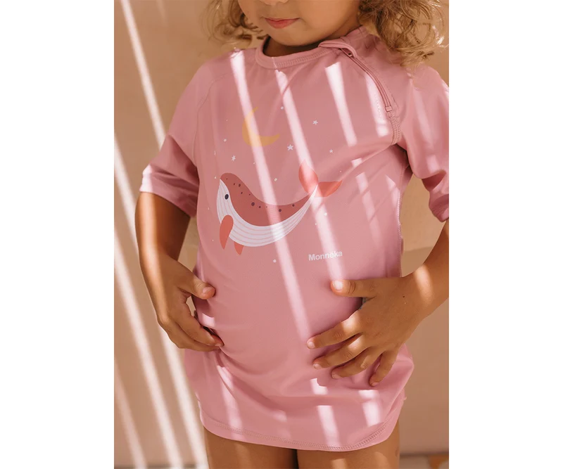 Camiseta Protección Solar Manga Corta · Whale Pink