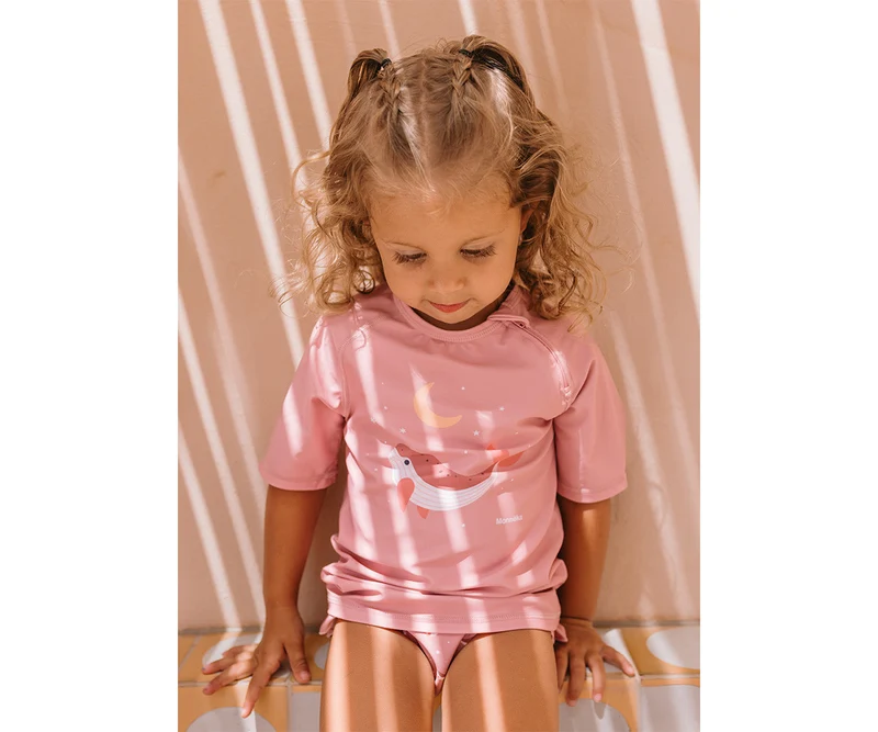 Camiseta Protección Solar Manga Corta · Whale Pink