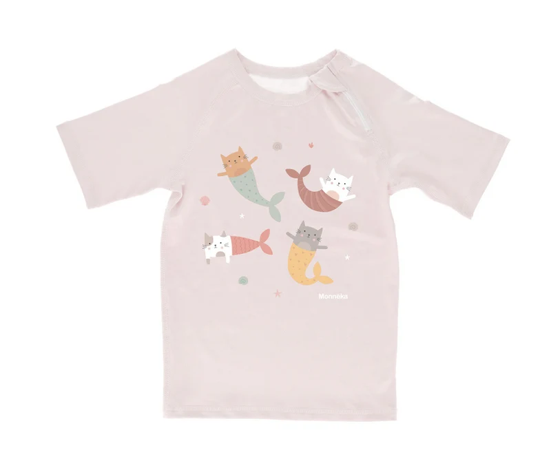 Camiseta Protección Solar Manga Corta · Mermaid Cats