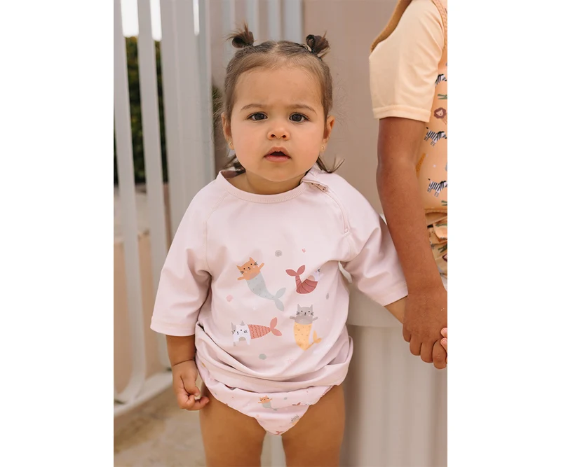 Camiseta Protección Solar Manga Corta · Mermaid Cats