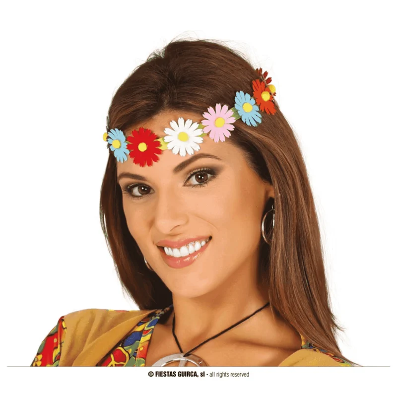Diadema con flores multicolor Accesorio de Disfraz