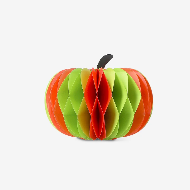 Honeycomb paper pumpkins table decorations - 2 pcs
