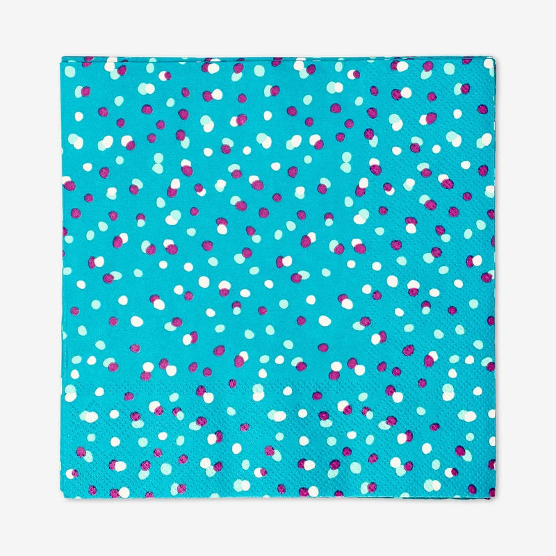 Green napkins with dots - 16 pcs
