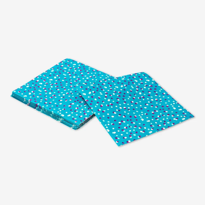 Green napkins with dots - 16 pcs