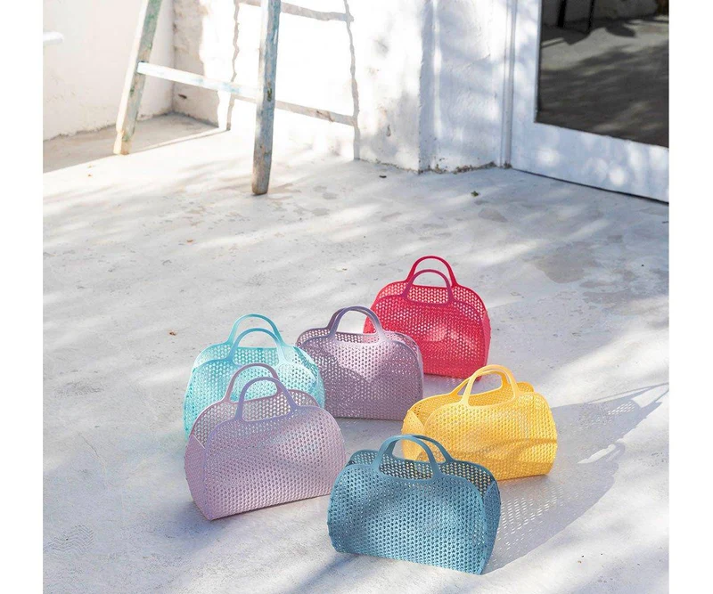 Bolso Plástico Retro Vintage · Sky