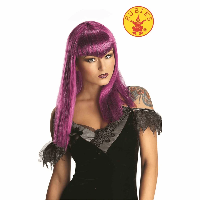 Peluca vampiresa traviesa lila adulto