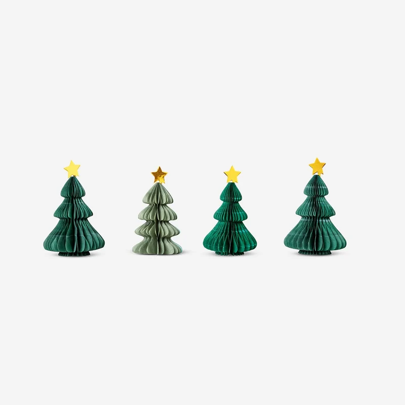 Fold out paper Christmas trees - 6 pcs