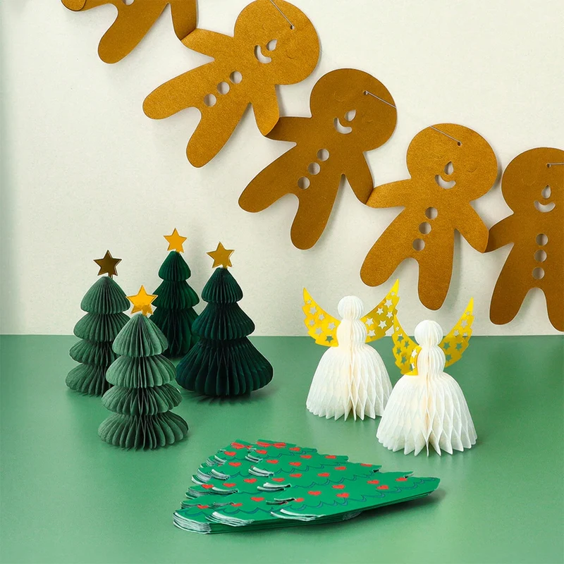 Fold out paper Christmas trees - 6 pcs