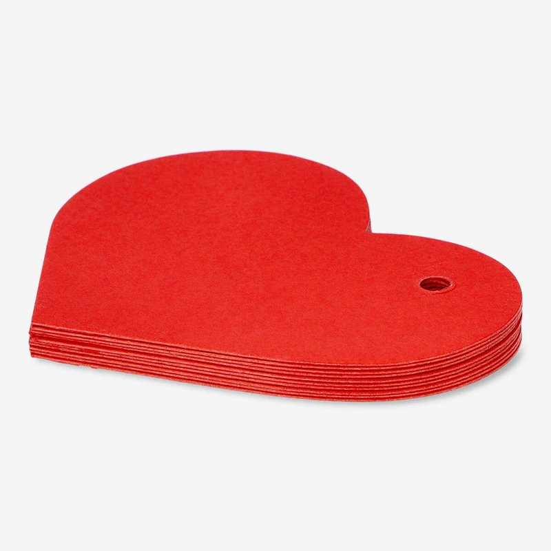 Red heart gift tags - 10 pcs