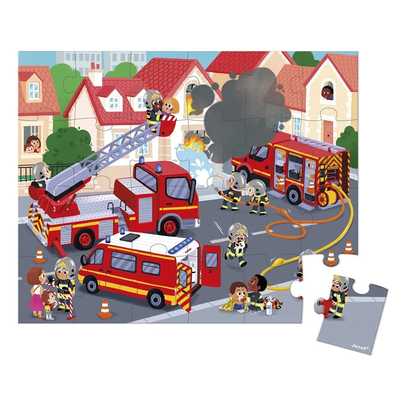 Puzzle Bomberos 24 piezas · Janod
