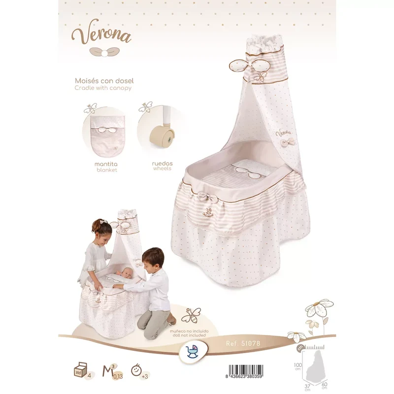 Moisés Para Muñecas De Hasta 60 Cm De Cuevas Toys