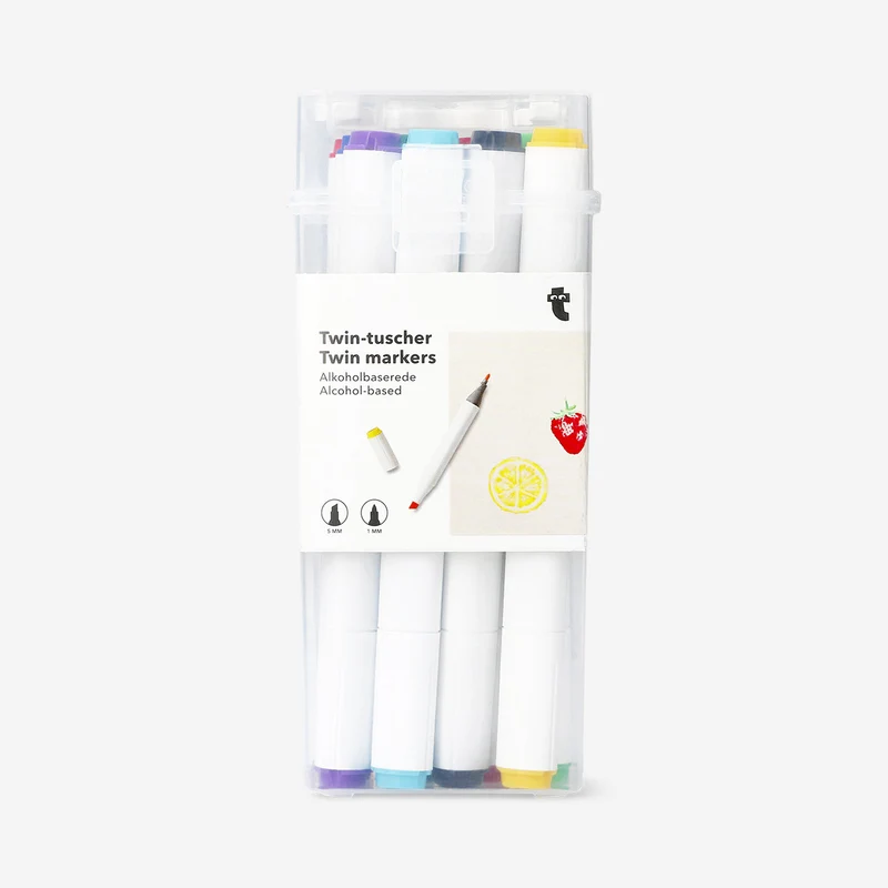 Twin markers bright shades - 12 pcs