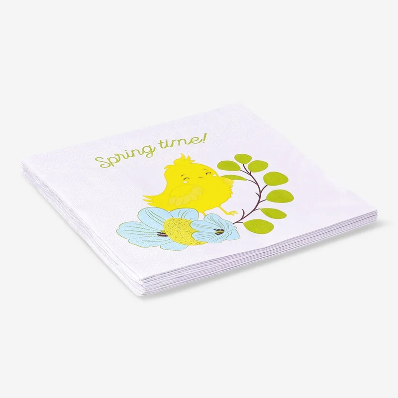 Pink Easter napkins - 16 pcs