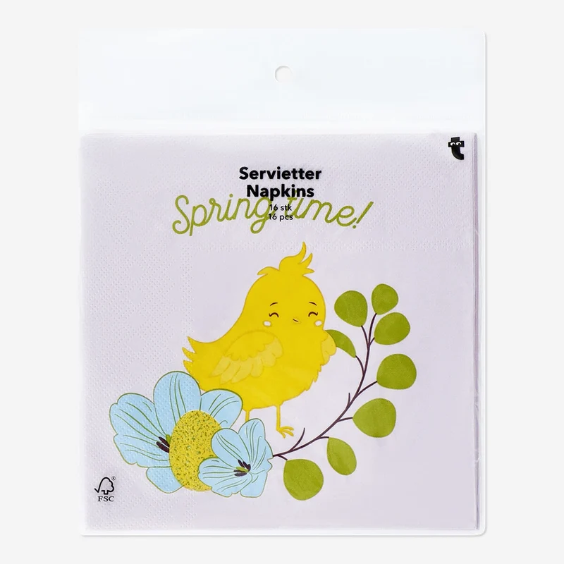 Pink Easter napkins - 16 pcs