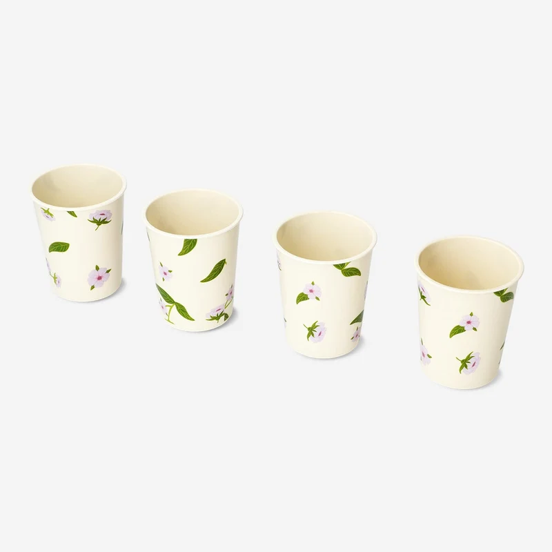 Reusable cups with cherry blossoms - 4 pcs