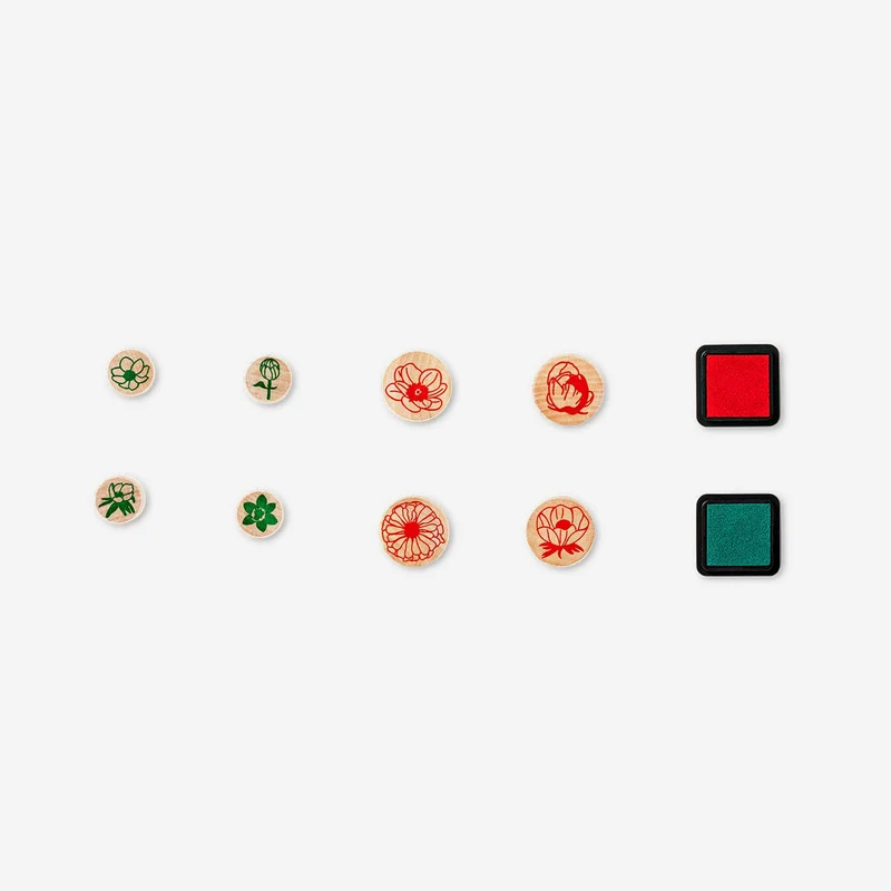 Flower stamps set - 8 pcs