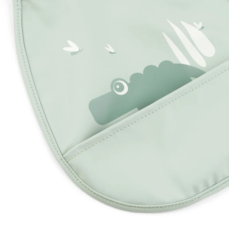 Pack de 2 baberos mini con bolsillo Croco Green · Done by Deer