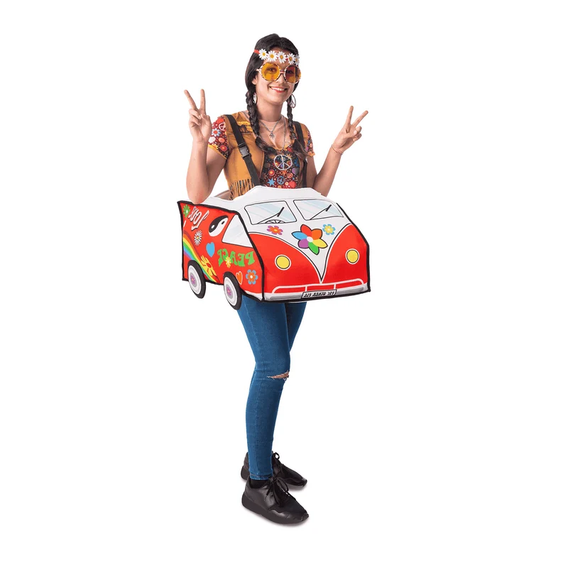 Disfraz de Ride-on furgoneta hippie one size adult adulto talla TALLA ÚNICA