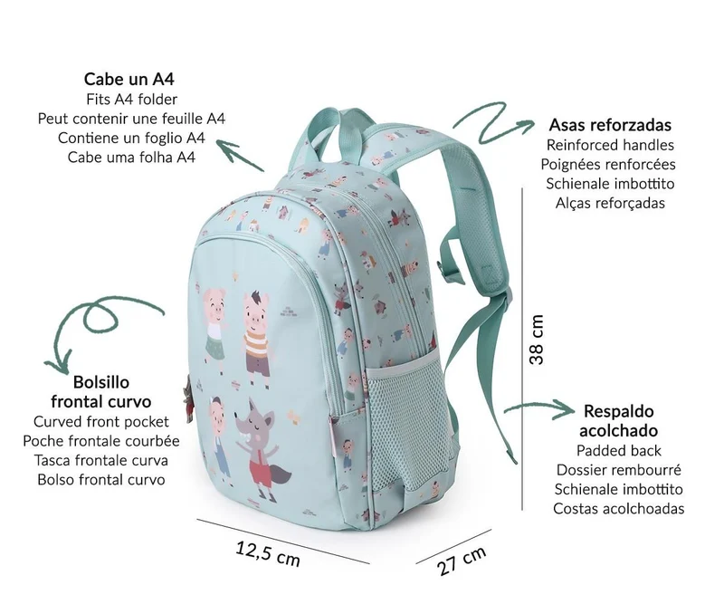 Mochila Mediana The Three Little Pigs