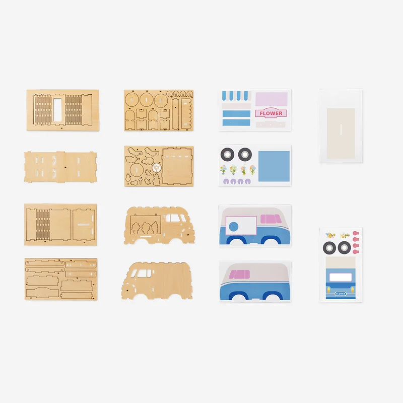 DIY wooden flower van