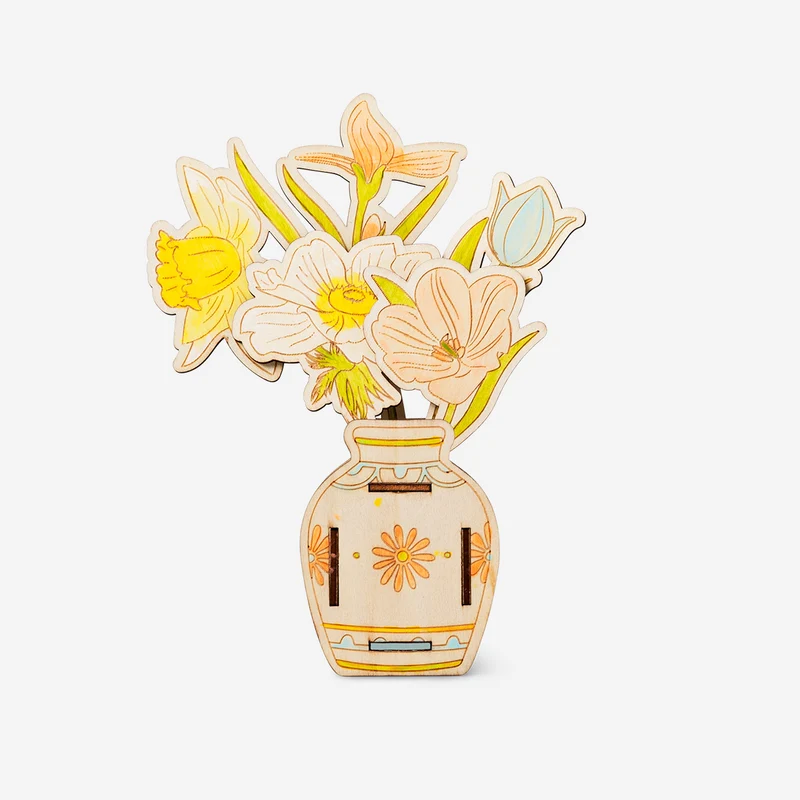 DIY wooden flower bouquet