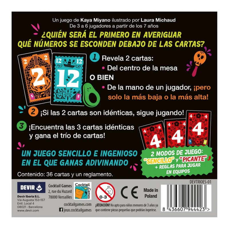 Trio - Juego de mesa - Devir - 3-6 jugadores - 7+ años - 15 min