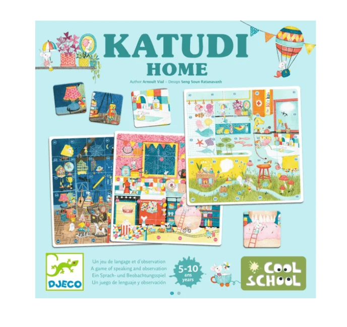 Cool School Katudi Home - Juego de mesa - Djeco - 2-4 jugadores - 5+ años - 15 min