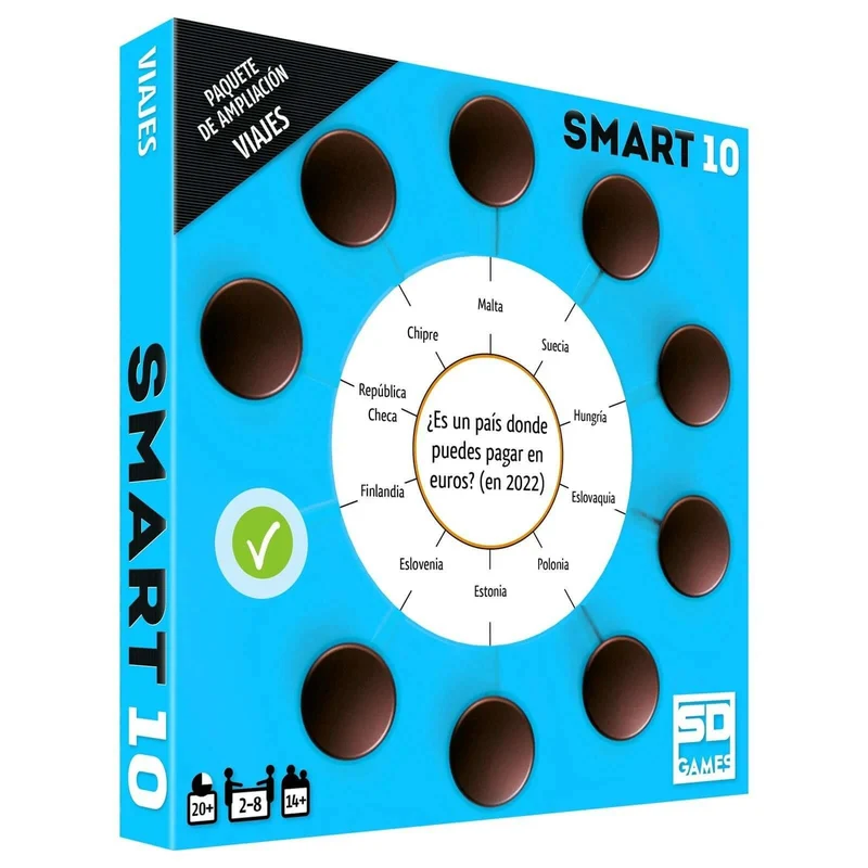 Smart 10 Viajes Ampliación - Juego de mesa - SD GAMES - 2-8 jugadores - 10+ años - 20-120 min
