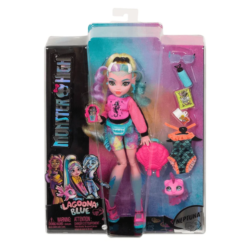 Monster High Lagoona Blue Muñeca articulada con mascota y accesorios de moda