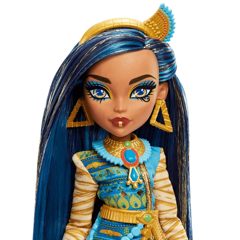 Monster High Cleo de Nile Muñeca articulada con mascota y accesorios de moda