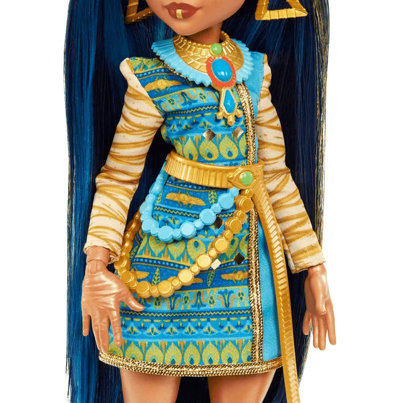 Monster High Cleo de Nile Muñeca articulada con mascota y accesorios de moda