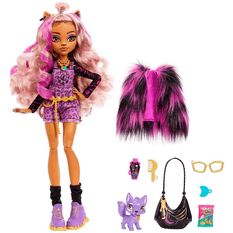 Monster High Clawdeen Wolf Muñeca articulada con mascota y accesorios de moda