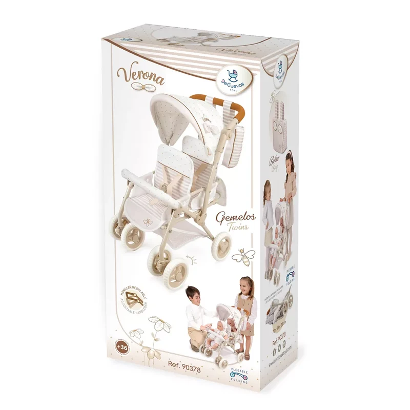 Silla Gemelar Plegable para Muñecas De Cuevas Toys