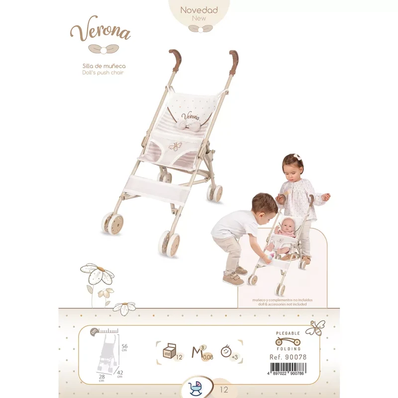 Carro de Muñecas Silla Plegable Verona DeCuevas 90078
