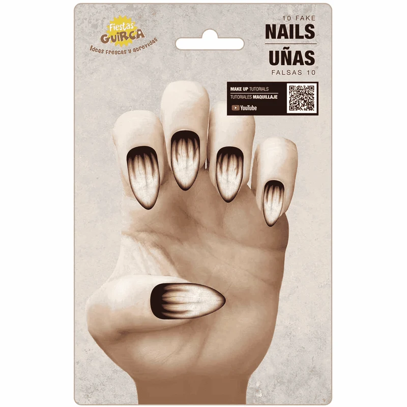 12 Uñas Hombre Lobo con Pegamento