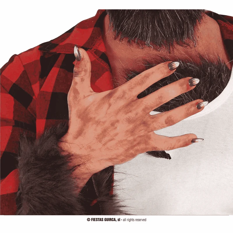 12 Uñas Hombre Lobo con Pegamento