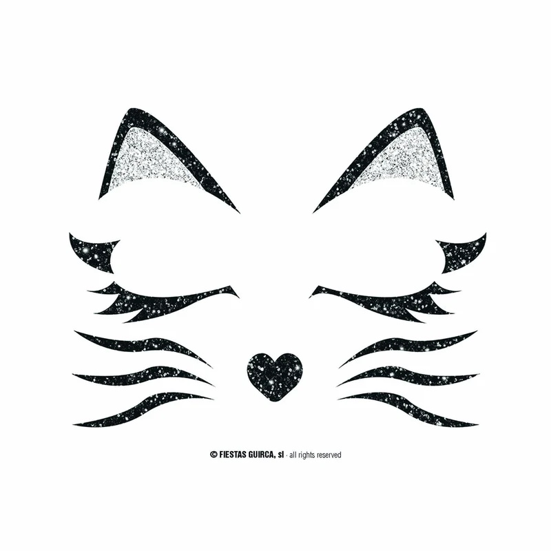 Gatita Glitter Face Complemento Disfraz