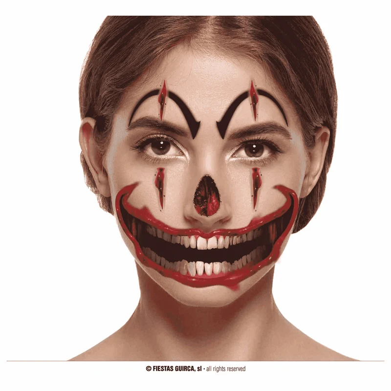 Tatuaje Cara Payaso 30 x 14 cm