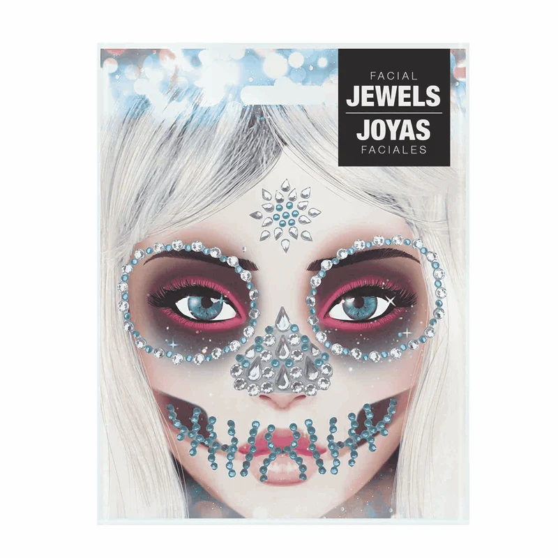 Joyas Faciales Adhesivas Calavera Verde