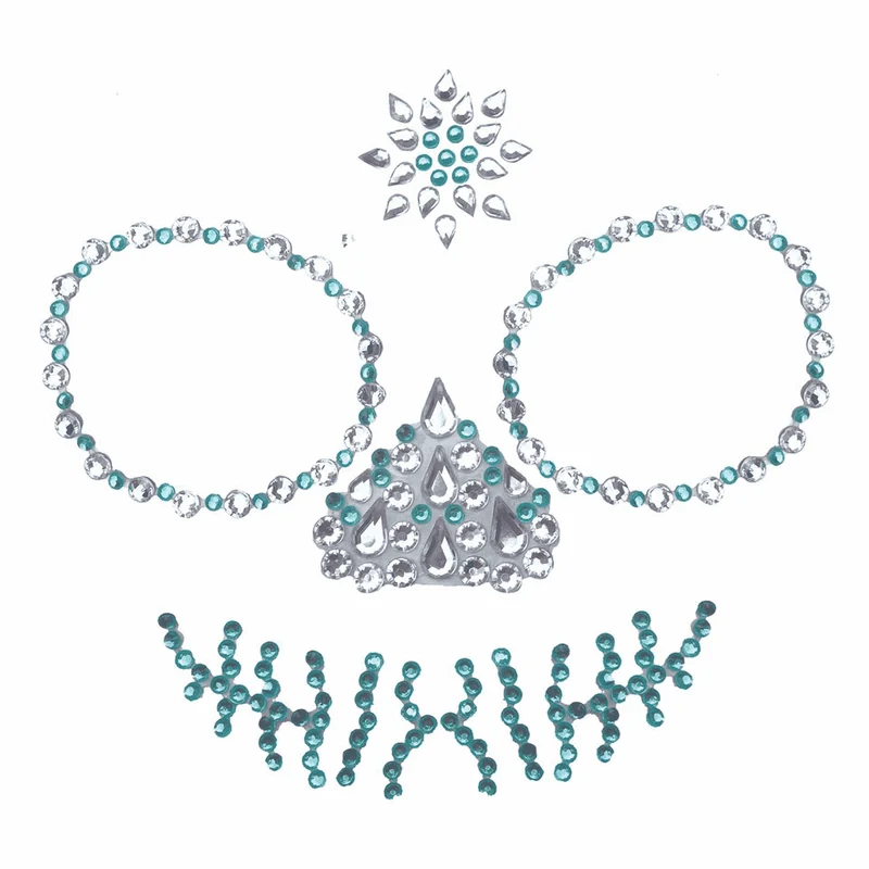 Joyas Faciales Adhesivas Calavera Verde