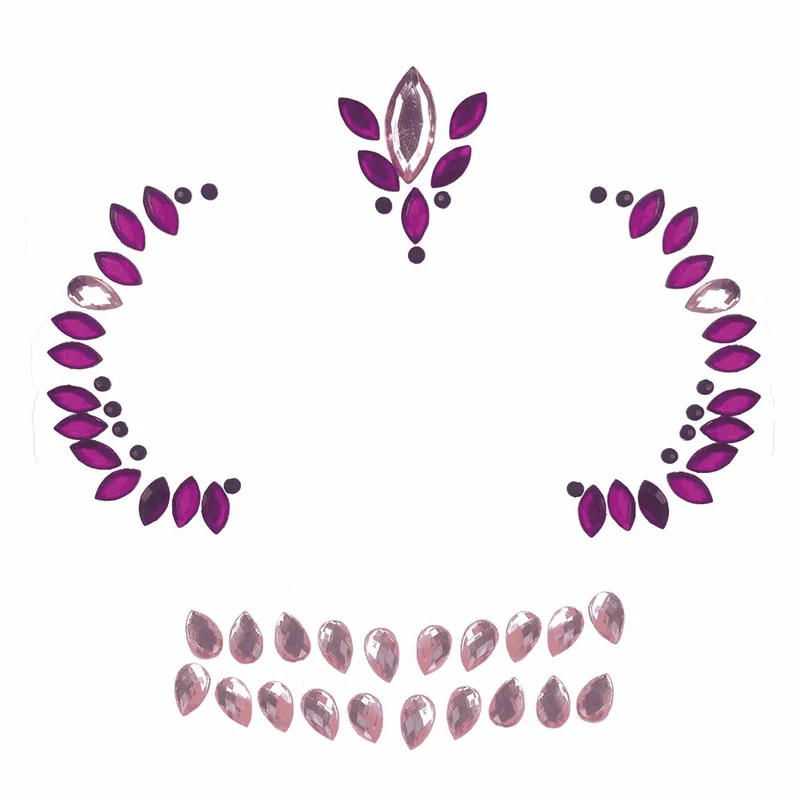 Joyas Faciales Adhesivas Calavera Lila