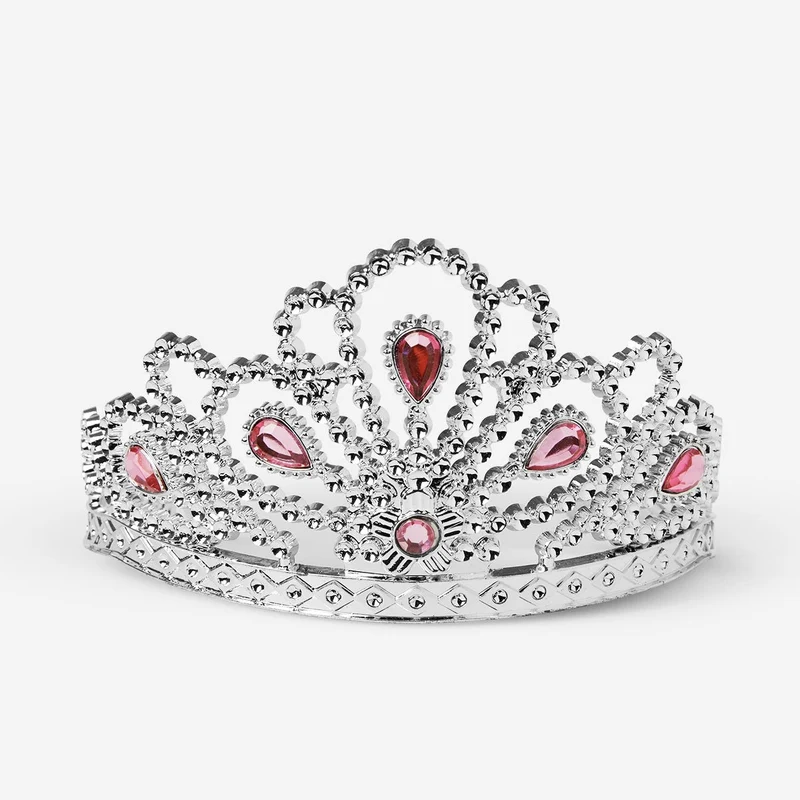 Silver tiara with gemstones - For kids