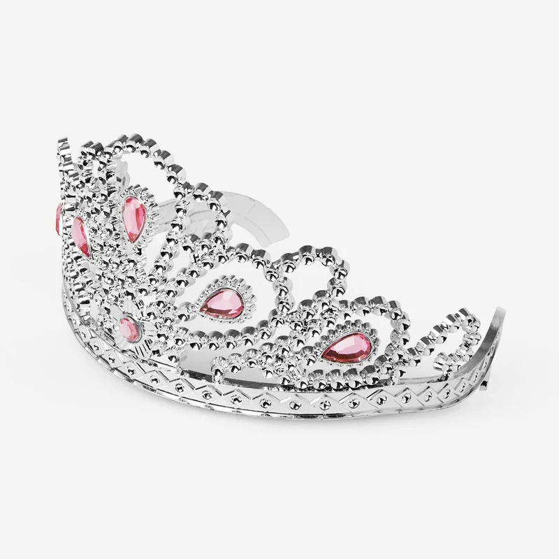 Silver tiara with gemstones - For kids
