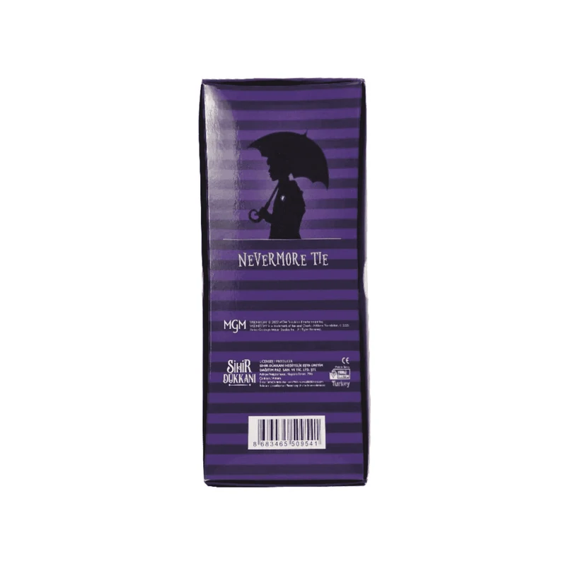 Corbata Morada de Miércoles con Logo de Nevermore
