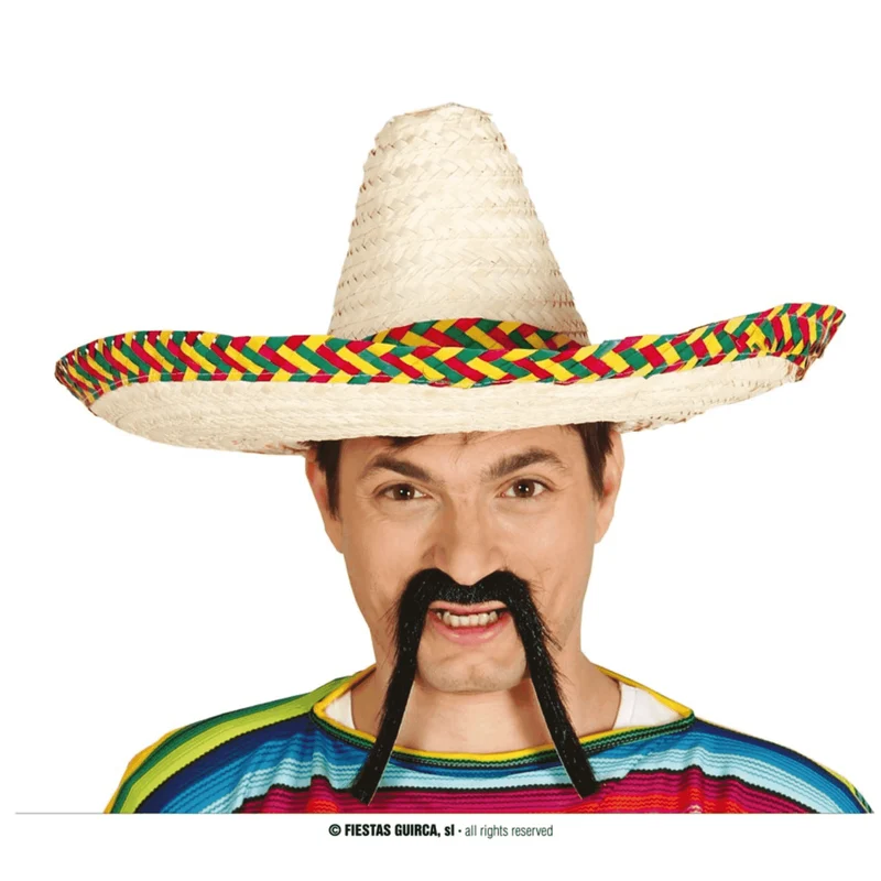 Sombrero Mexicano 50 Cm Paja Decorado